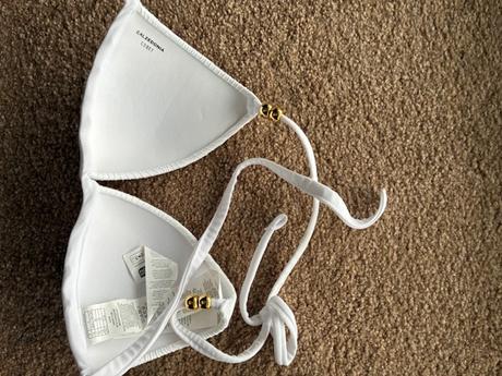 Plavky tanga bikini biele vel.s, calzedonia,s