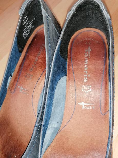 Zánovné pohodlné kožené značkové topánky, tamaris,42