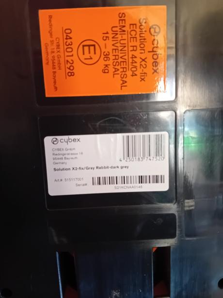 Autosedačka cybex solution x2-fix (15-36 kg), cybex