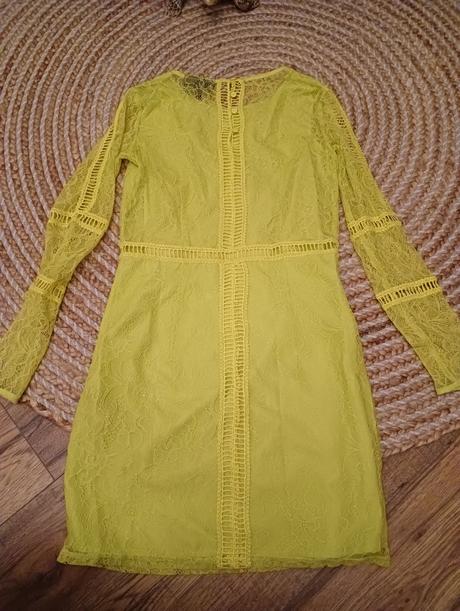 H&m neónové šaty prešívané s čipkou, h&m,xs