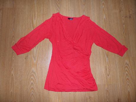 Červené prekladané tričko, s