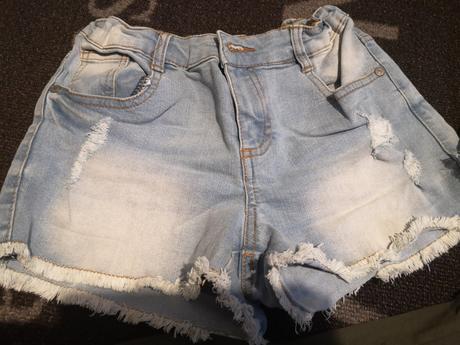 Dievčenské riflové kraťasy + tielko, 158 / 164