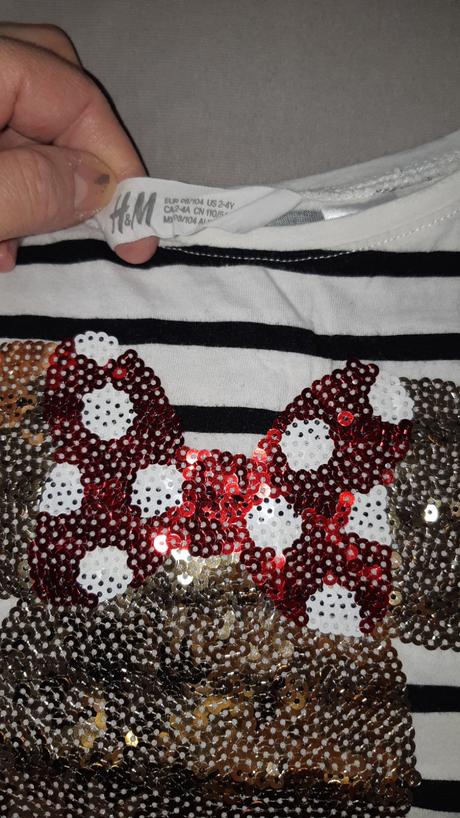 Tricko pasiky minnie v.98/104 h&m, h&m,98