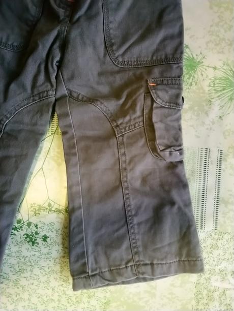 Dievčenské sivé nohavice s podšitím, d&f, 92