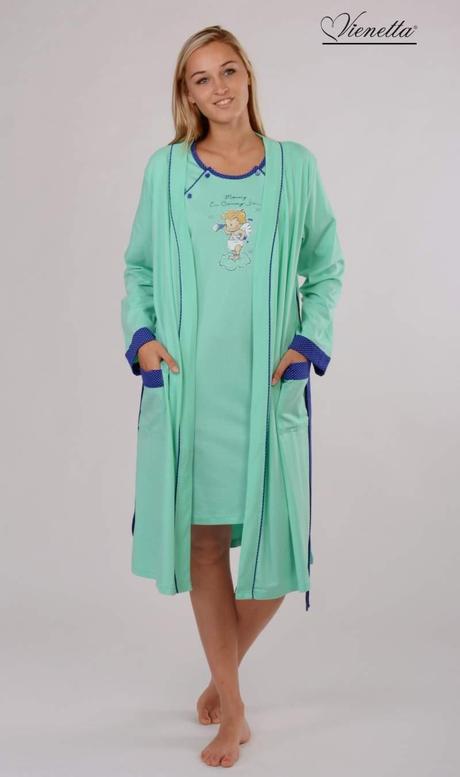 Materský komplet župan s nočnou košeľou bavlnená, vienetta secret,l - xxxl