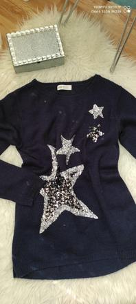 Svetrík s hviezdičkami, h&m,158