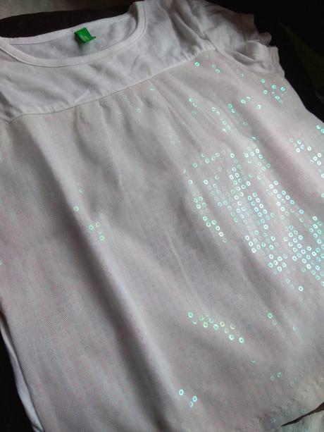 Tričko s flitrami, benetton,98