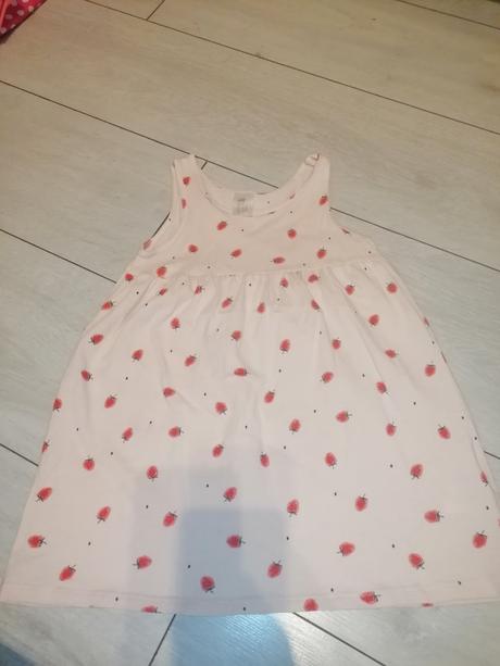 Šaty jahodové h&m č. 92, h&m,92