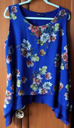 Modrá blúzka na ramienka, v. 2xl, xxl