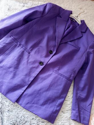 Fialové sako, h&m,s