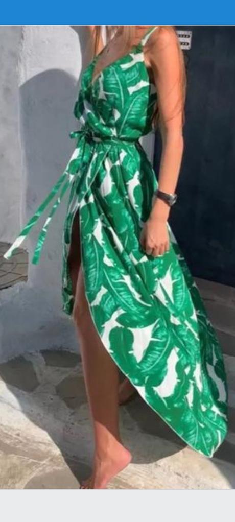 Šaty s tropickou potlačou, l