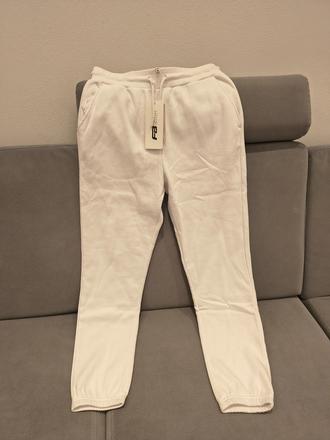 Dámske biele tepláky s vysačkou, fishbone,m