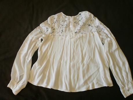 Biela krajková blúzka, h&m,36