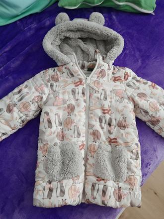 Krásna bunda zimná vyteplená flisom 110, 104