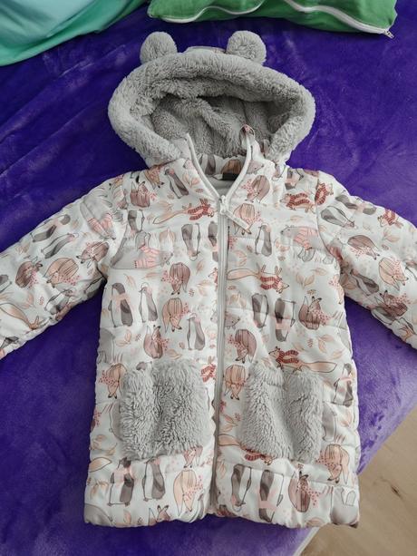 Krásna bunda zimná vyteplená flisom 110, 104