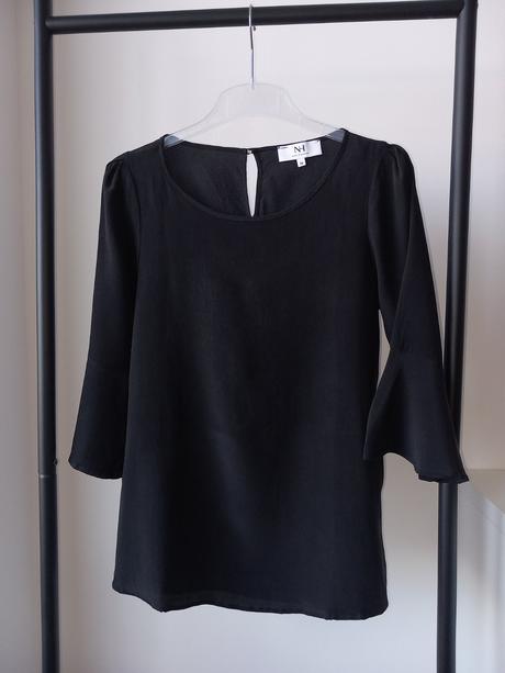 Čierna hodvábna blúzka nadine h 36/s, s