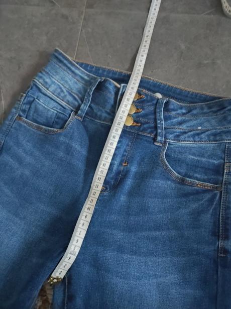 Strečové rifle s extravysokým pásom, denim co,s