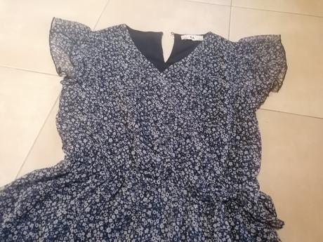 Modré šaty nenosené, c&a,164