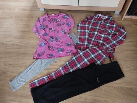 Dve pyžamá a tepláky velmi dobrý stav, hema,164
