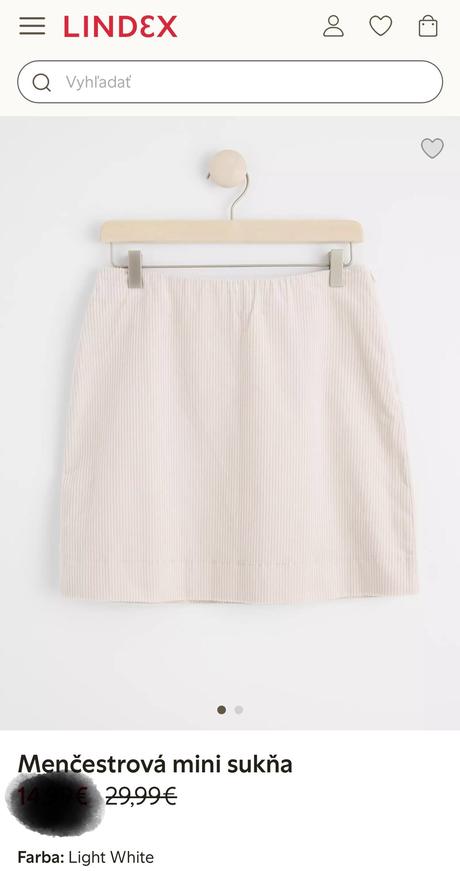 Menčestrová sukňa (pc 29,99), lindex,s