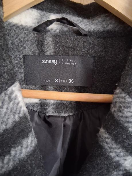 Kockovaný kabát, sinsay,s