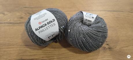 Yarnart alpaca gold paillettes - 9304 - sivá, 