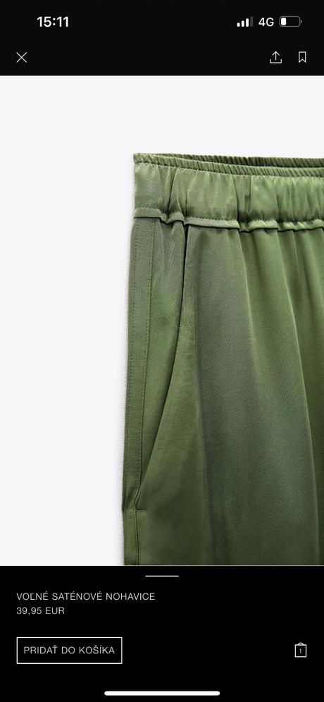 Saténového nohavice, zara,xl