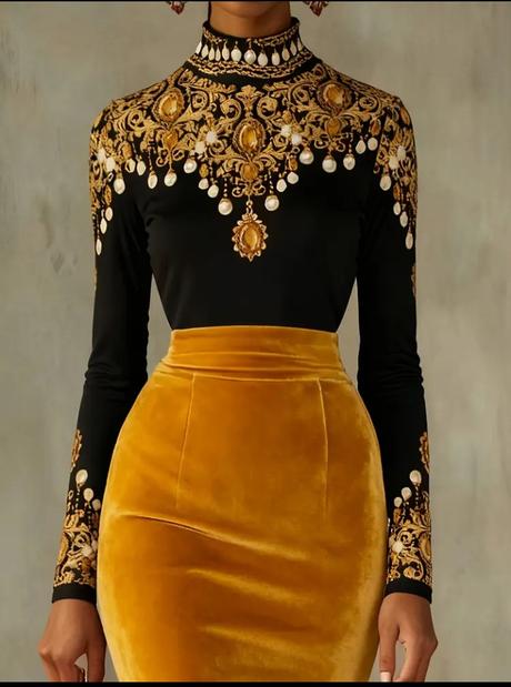 Set tričko a zlato hnedá sukňa v. s nové, s