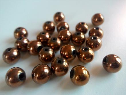 Hematit korálky 10 mm medené, 
