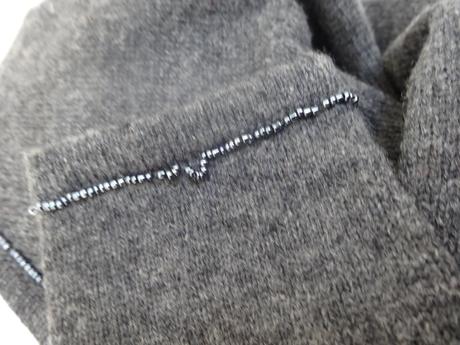 Sivý svetrík vlna a hodváb, s