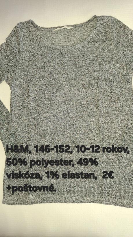 Dievčenské tričká s dlhým rukávom. h&m., h&m,164