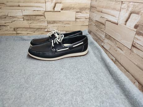 Ecco 40 - celokožené tmavomodré mokasíny, ecco,40