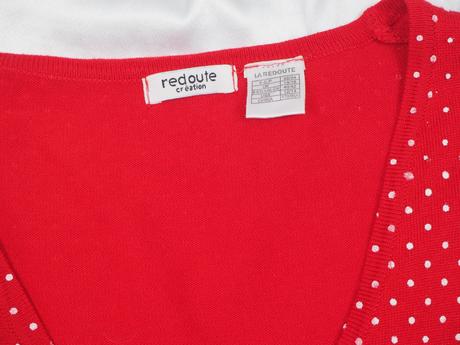 Kvalitný červený bodkovaný sveter la redoute, 42