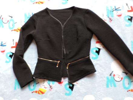 Čierne sako so zipsami, s