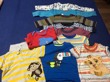 Balík tričiek s dlhým+krátkym rukávom 10ks, next,80