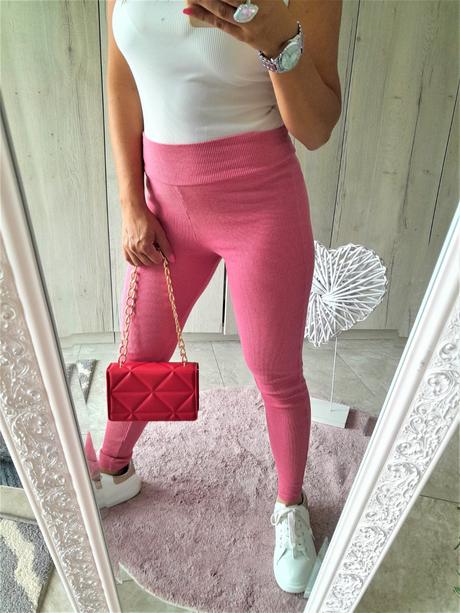 Rebrované legíny s vysokým pásom-s/m, s