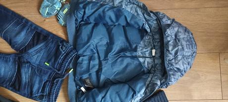 Zimná vetrovka h&m , rifle a čiapka, h&m,92