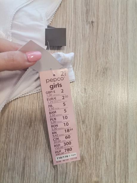 2 x biele dievčenské tielko, pepco,110 / 116