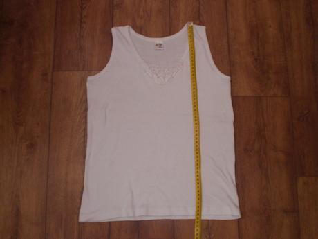 Biele bavlnené tielko s s čipkou top stav, s