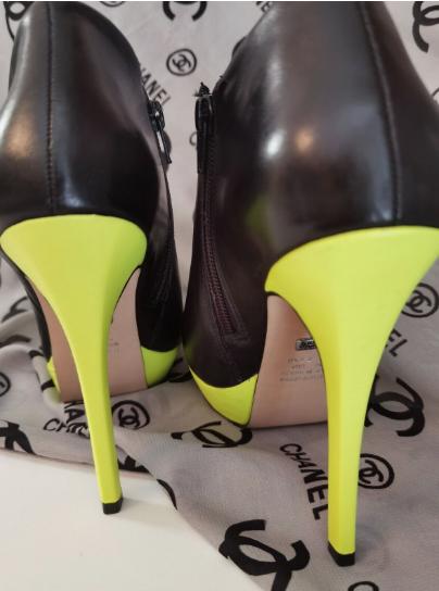 Dámske čierne lodičky neónové vysoké, veľkosť 37, 37
