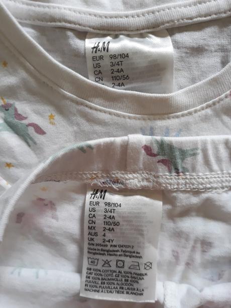 Mile pyzamko jednorozci koniky, h&m,98