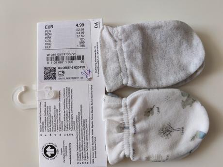 Novorodenecke rukavicky, c&a,<50
