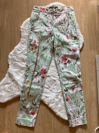 Kvetované nohavice zara, s, zara,s