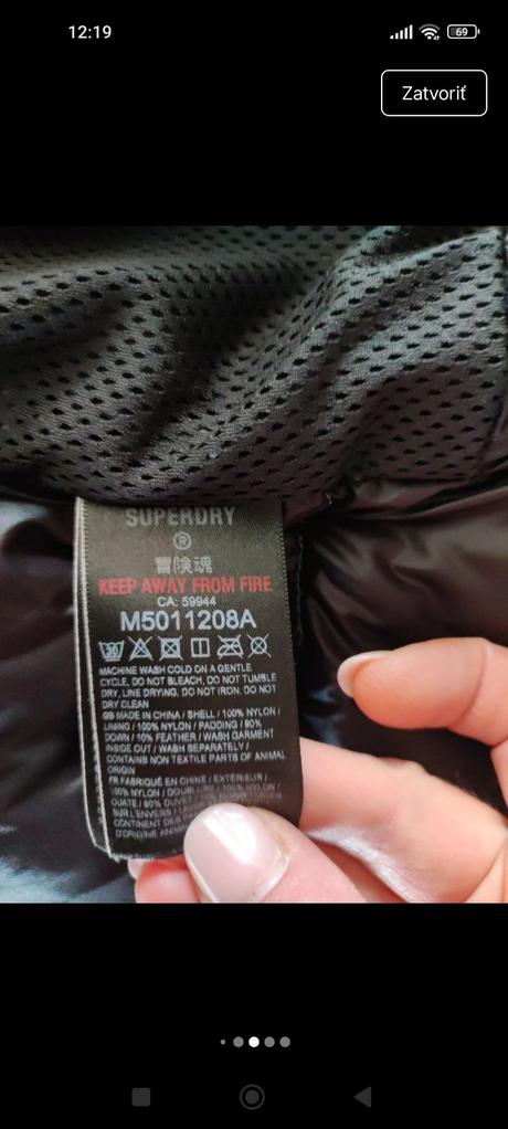 Zimná paperova bunda, superdry,s