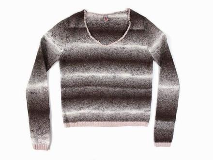 Pruhovaný melírovaný pulóver 6-7 r. a, 122