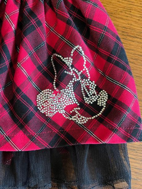 Károvaná suknička minnie aj na vianoce, mikuláša, disney,86