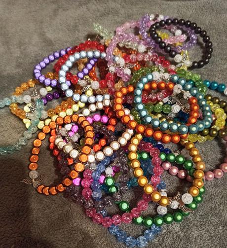 Náramky z miracle korálok, krásny svietivý odlesk,