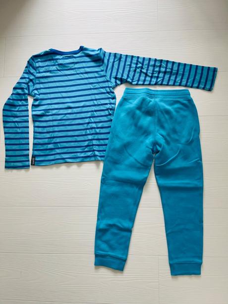 Tyrkysovomodre teplaky a natelnik, h&m,128