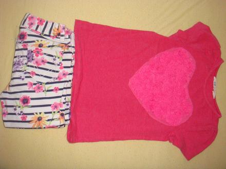 Tričko a 3/4 nohavice , h&m,116