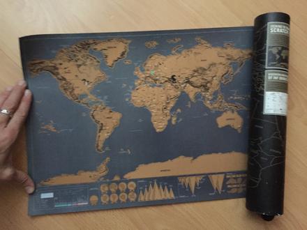 Stieracia, zoškrabávacia mapa sveta,